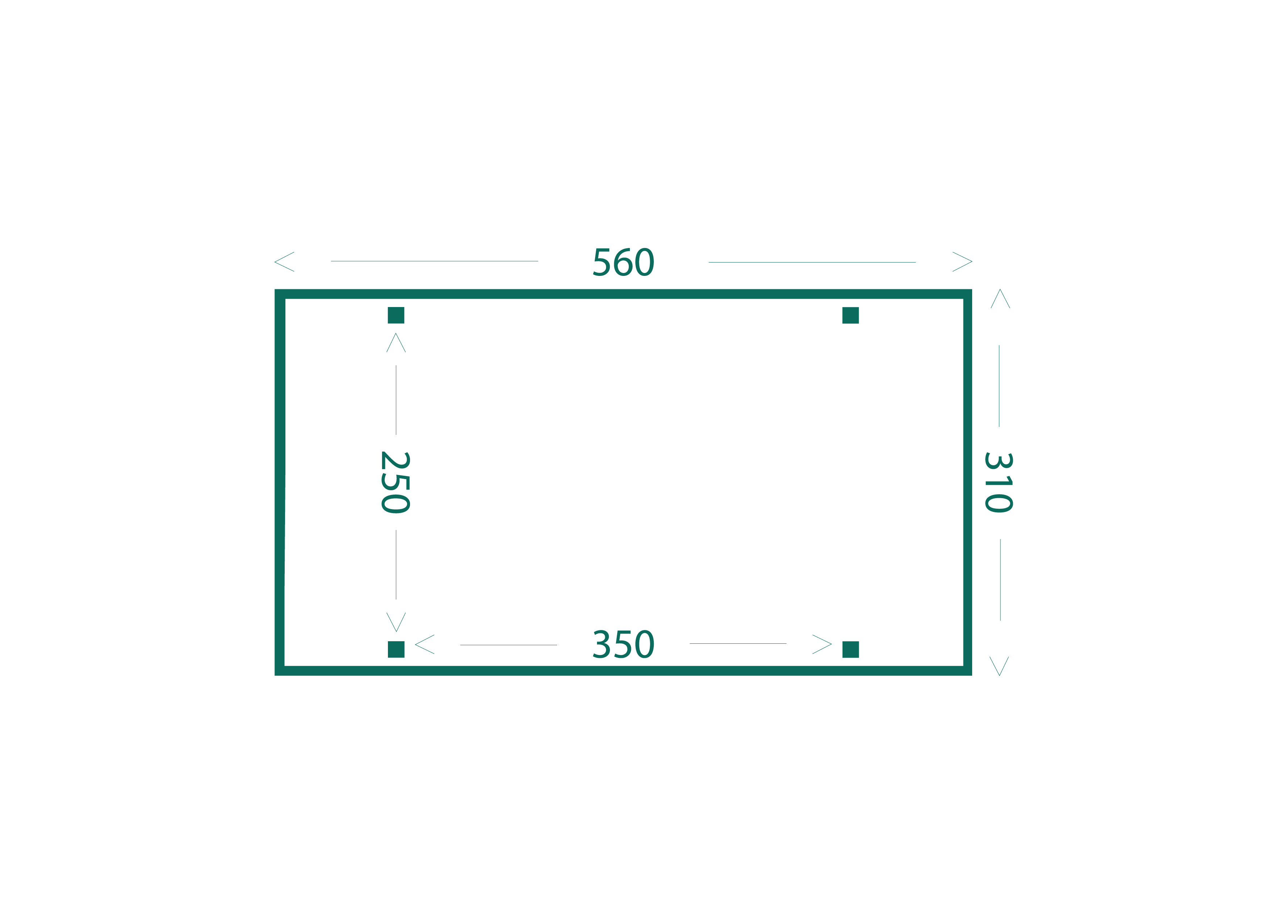 Plattegrond Carport — 310 × 560 cm