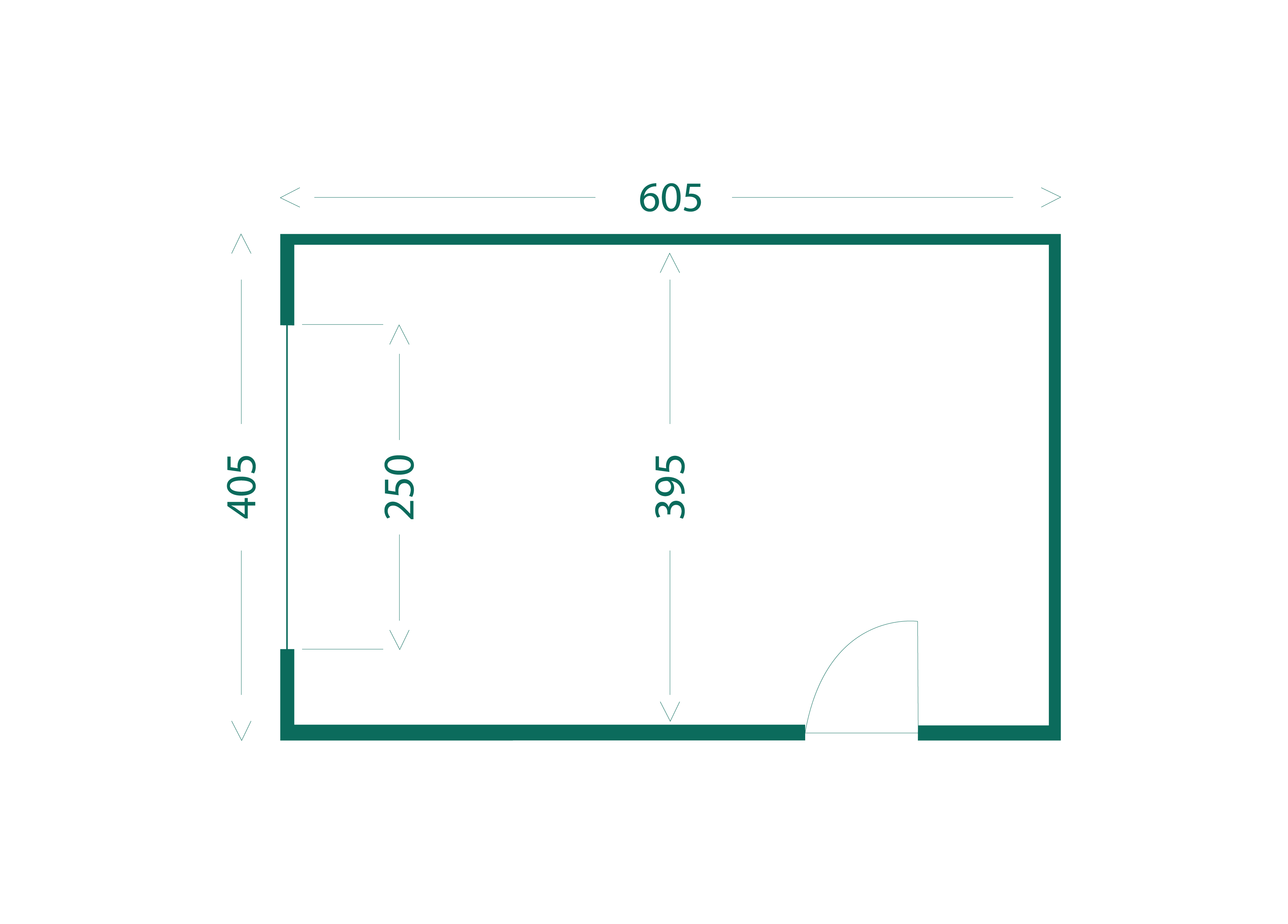 Plattegrond Garage — 405 × 605 cm